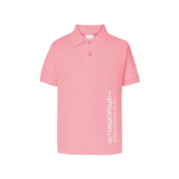 różowa bawełniana koszulka polo dziecięca z nadrukiem activepromo