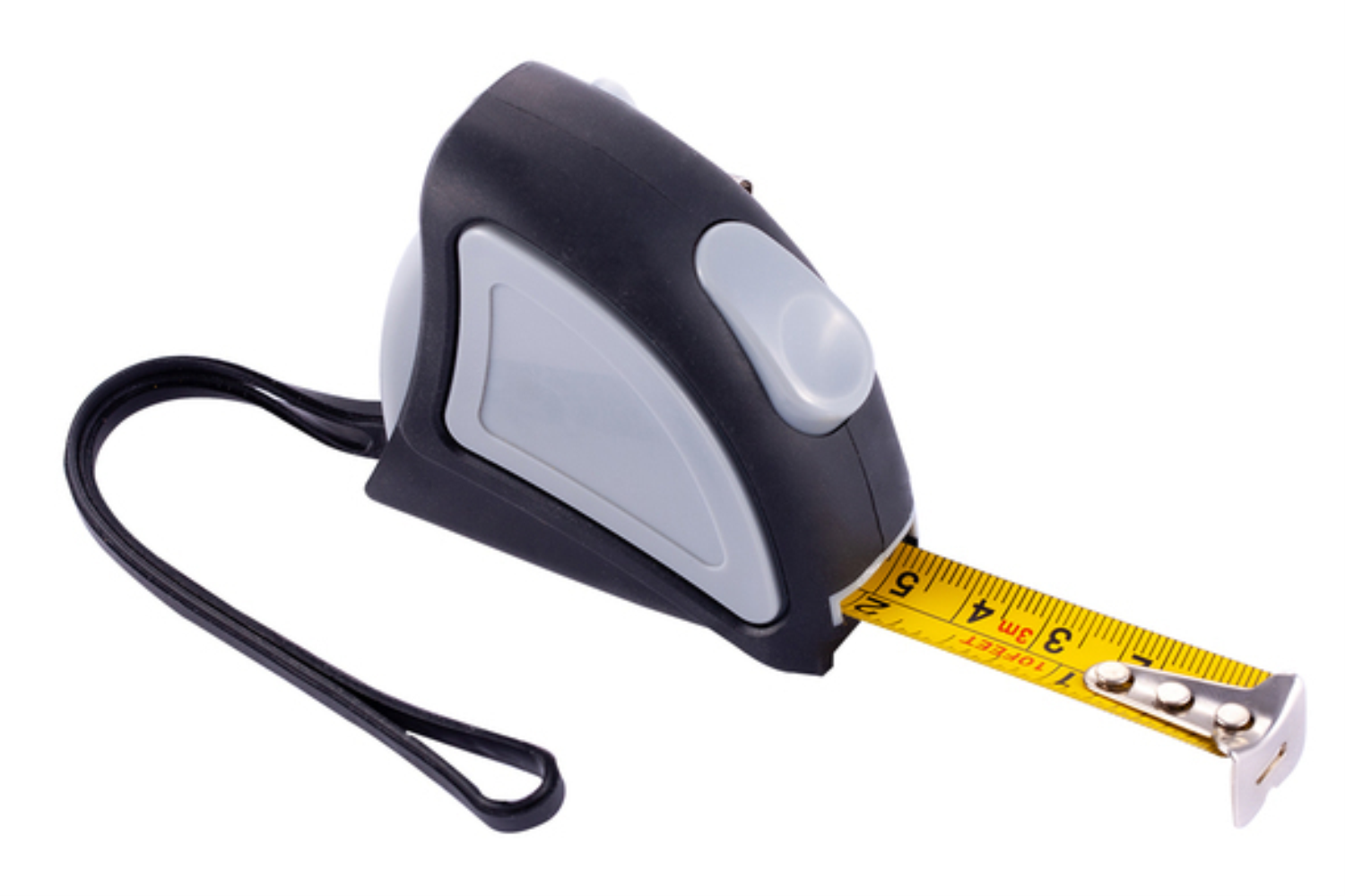 miarka 3 m R17631.21 z logo z zaczepem do paska miarka reklamowa z logo o ergonomicznym kształcie